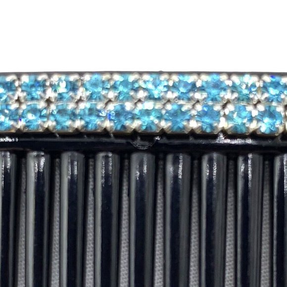 Women Rhinestone Blue Crystal Hairpin Wedding Bridal Hair Comb Hairpin Jewelry - Picture 5 of 6